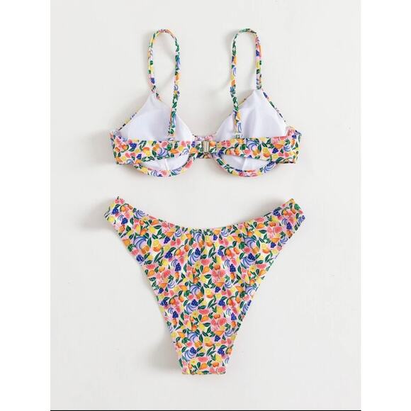 Fruit Print Two Piece Swimsuit- Size Small - Picture 2 of 6